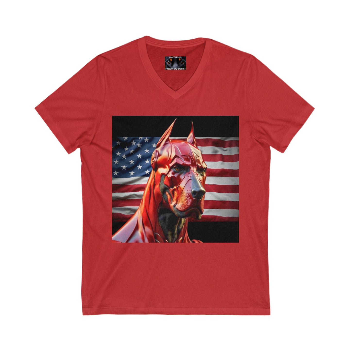 USA 3 Private Label Unisex Jersey Short Sleeve V-Neck Tee