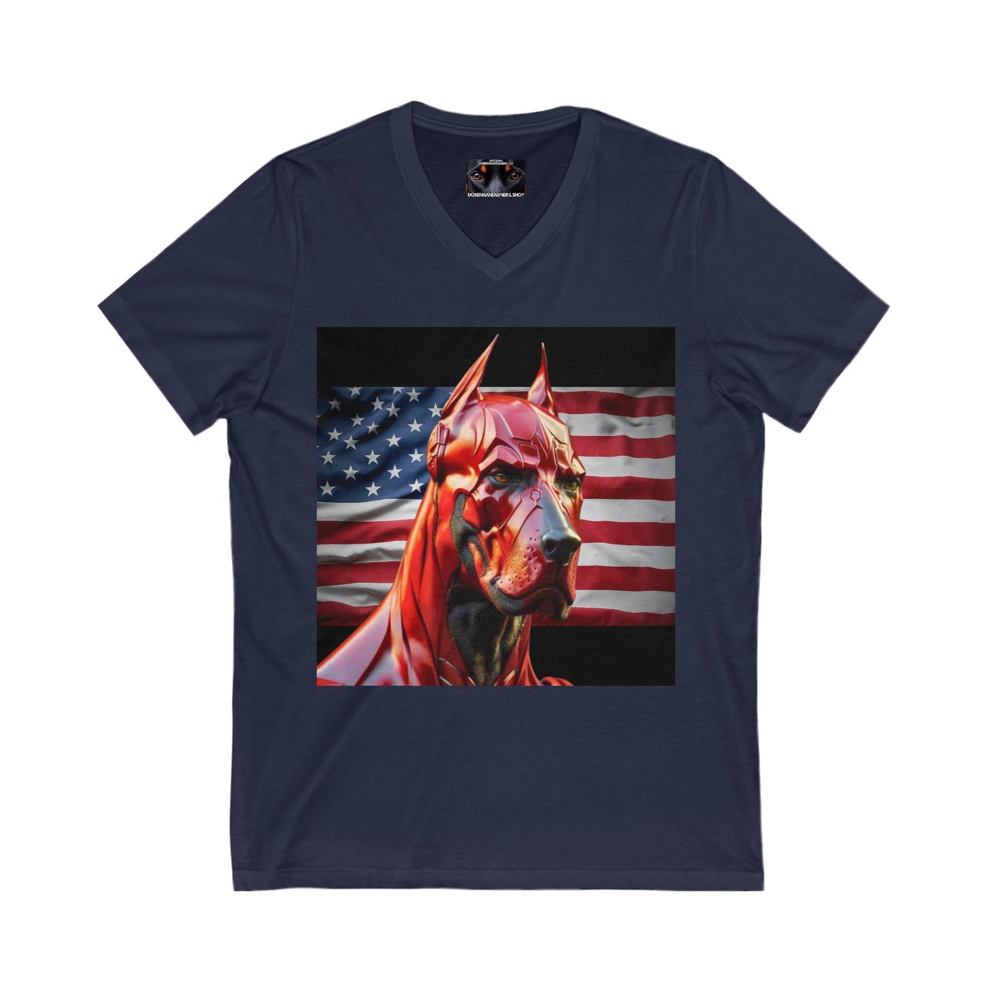 USA 3 Private Label Unisex Jersey Short Sleeve V-Neck Tee