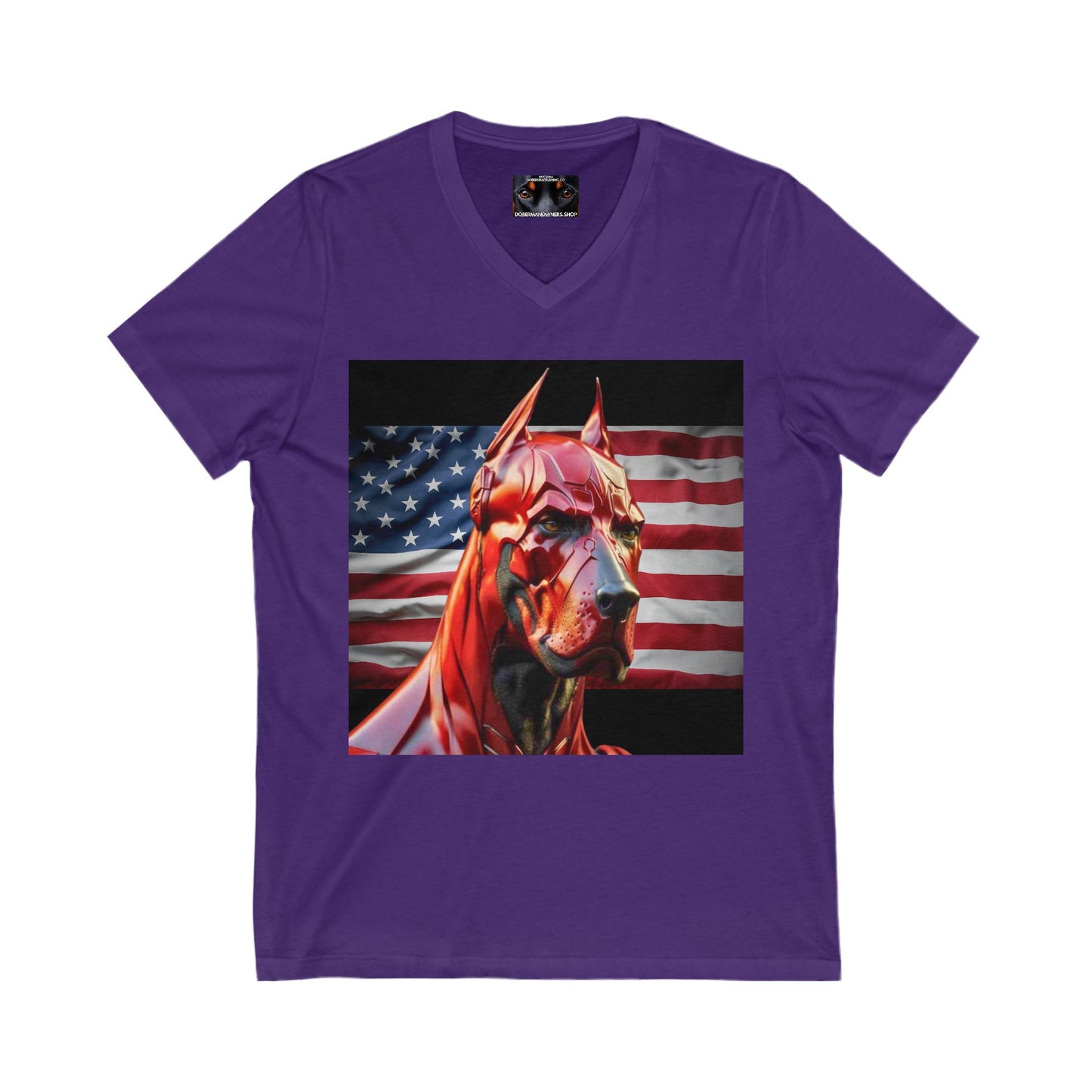 USA 3 Private Label Unisex Jersey Short Sleeve V-Neck Tee