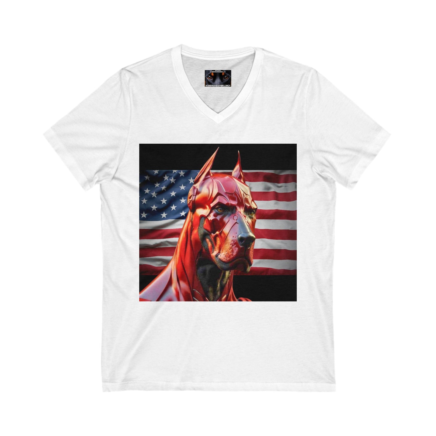 USA 3 Private Label Unisex Jersey Short Sleeve V-Neck Tee