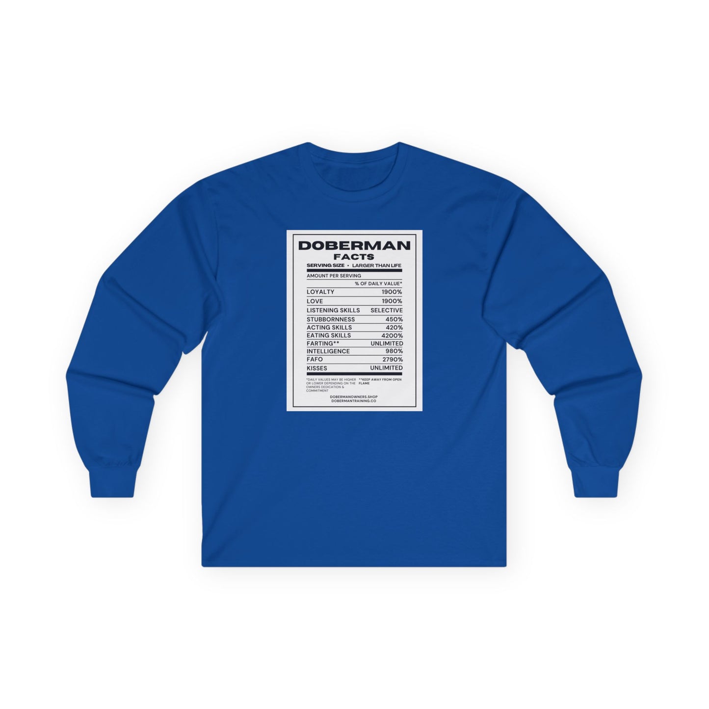 Doberman Facts 1 Unisex Ultra Cotton Long Sleeve Tee