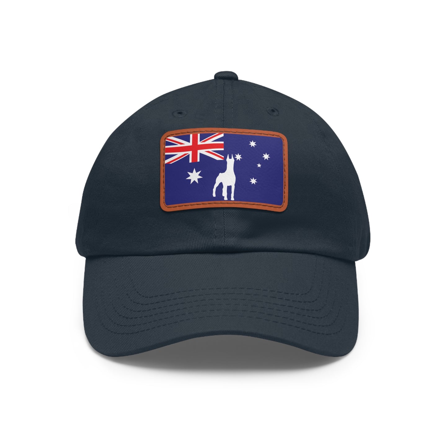 Doberman Australia Protect 1 Dad Hat with Leather Patch (Rectangle)