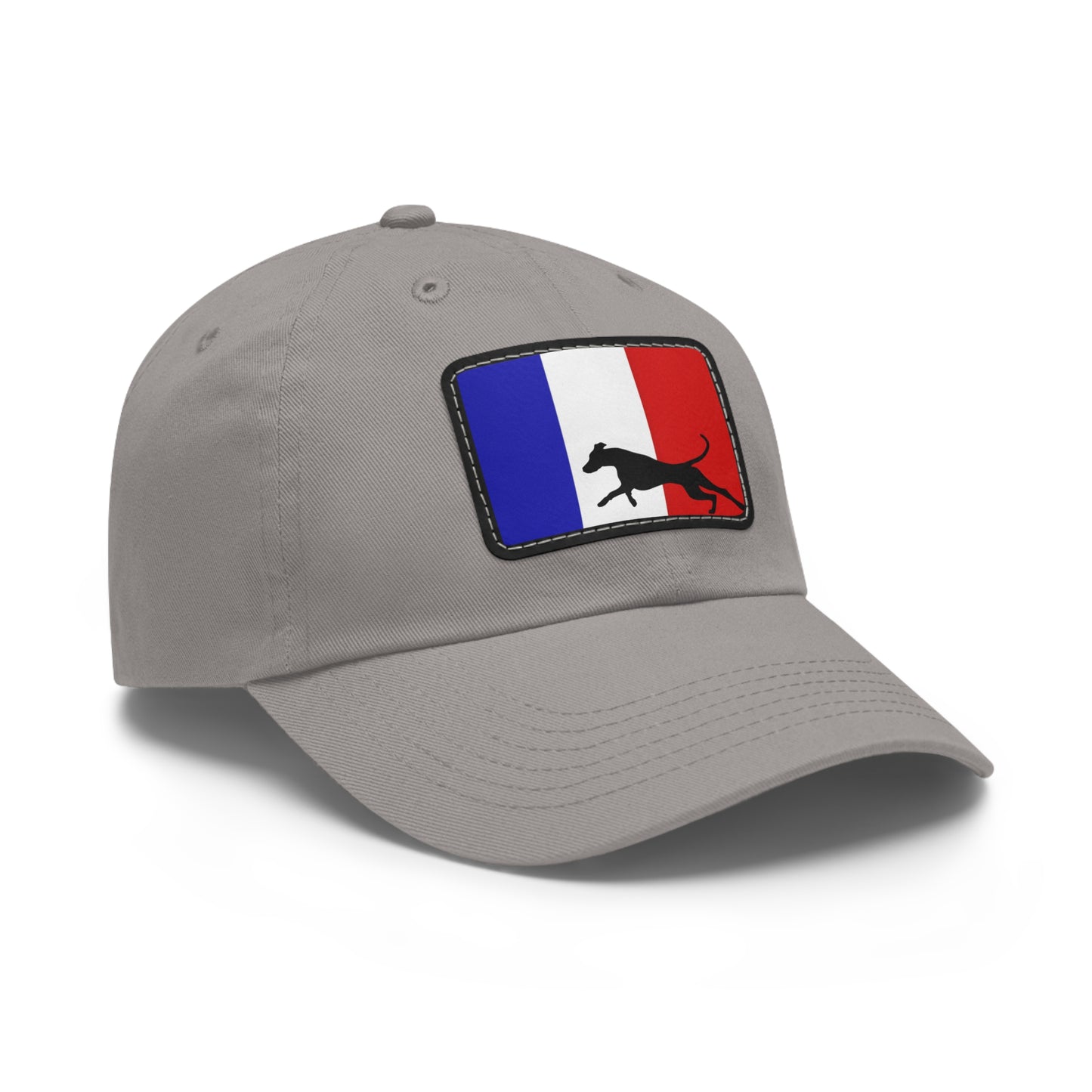 Doberman France Protect 2 Dad Hat with Leather Patch (Rectangle)
