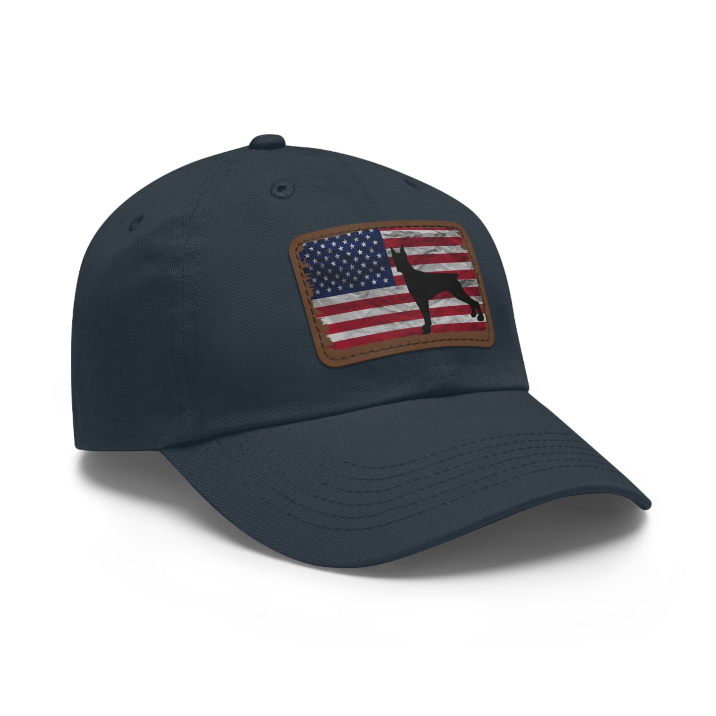 USA 2 Dad Hat with Leather Patch (Rectangle)