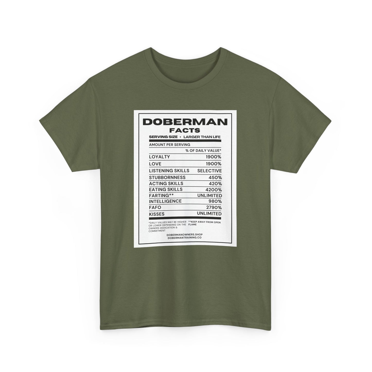 Doberman Facts 1 Unisex Heavy Cotton Tee