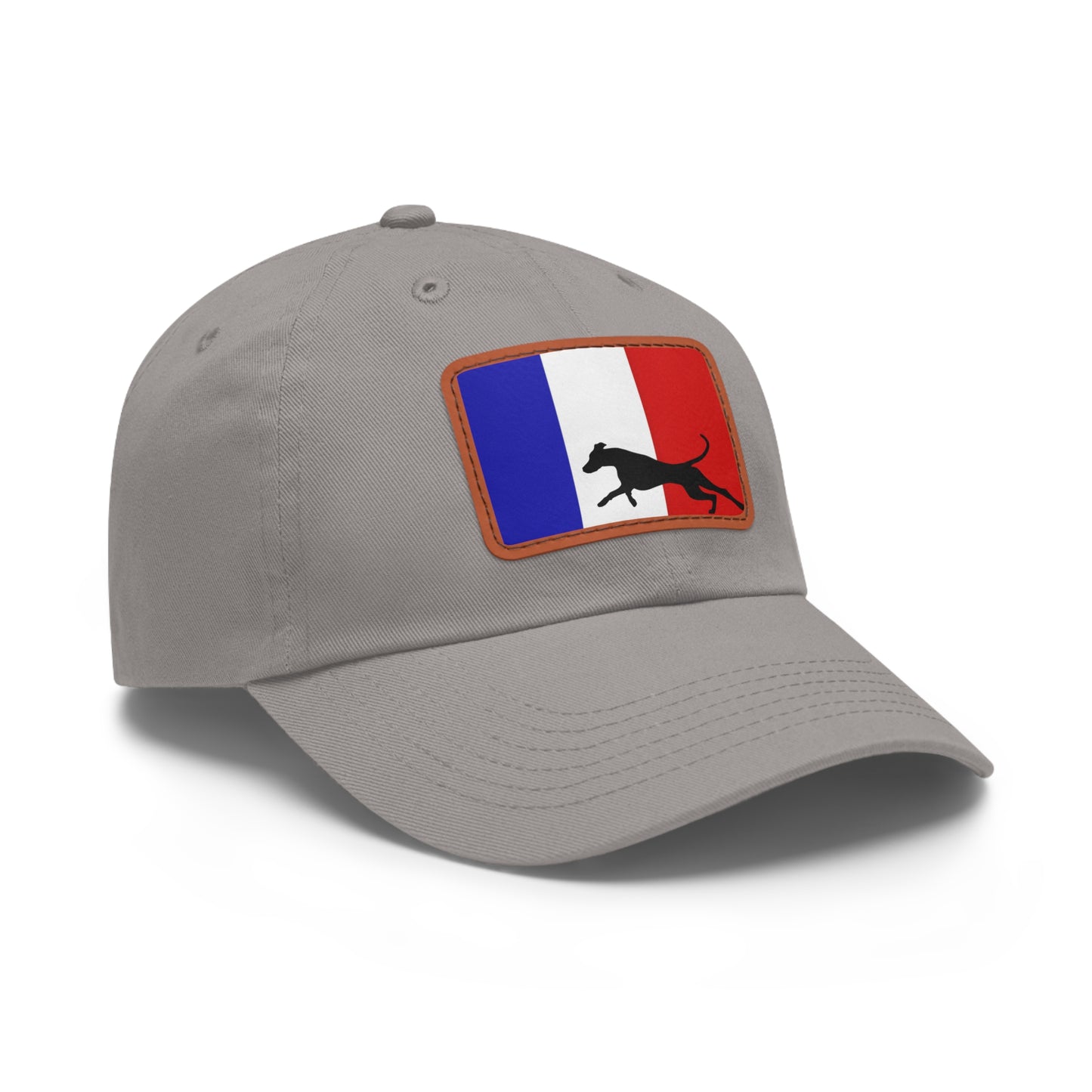 Doberman France Protect 2 Dad Hat with Leather Patch (Rectangle)