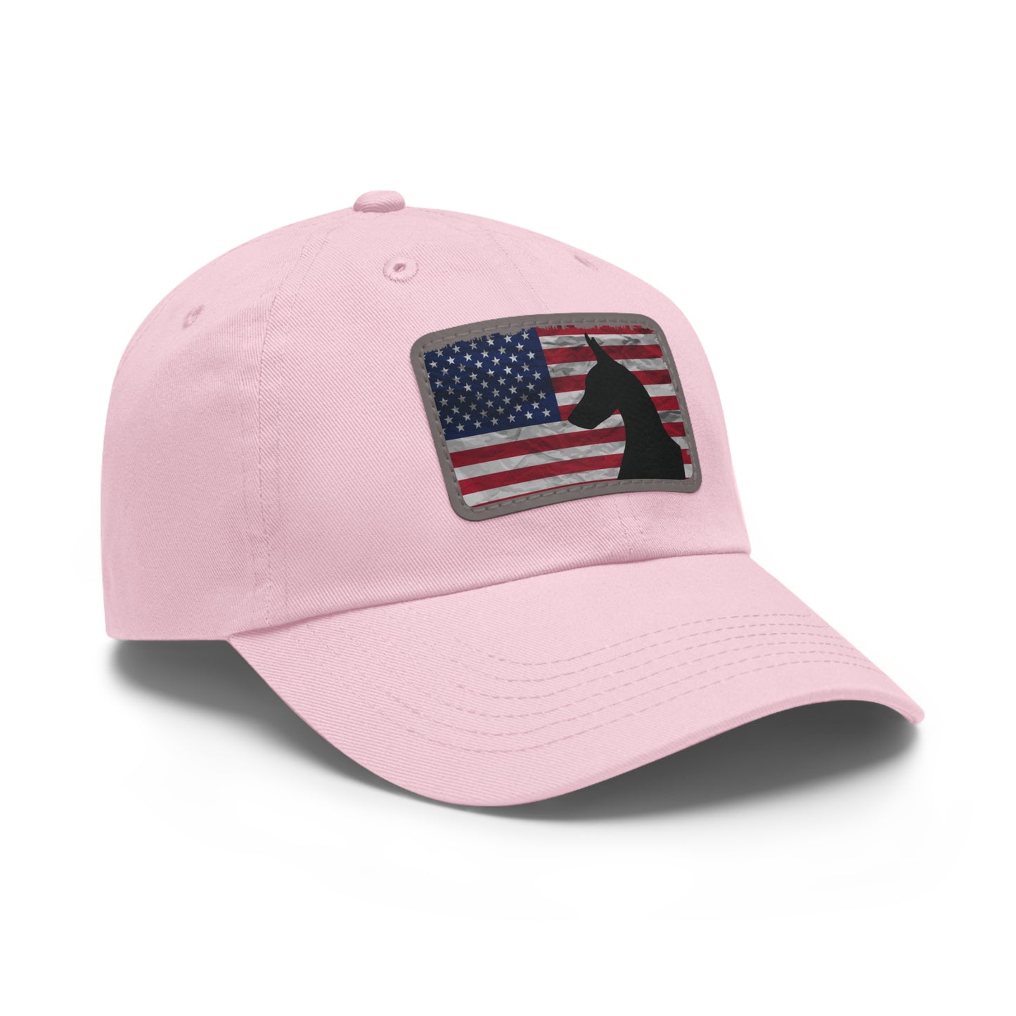 USA 1 Dad Hat with Leather Patch (Rectangle)