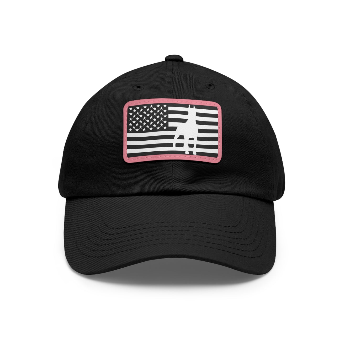 Doberman Protect 1 Dad Hat with Leather Patch (Rectangle)