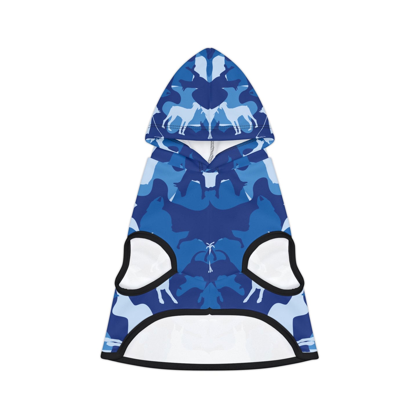 Blue PD Camo Pattern Doberman Puppy Hoodie