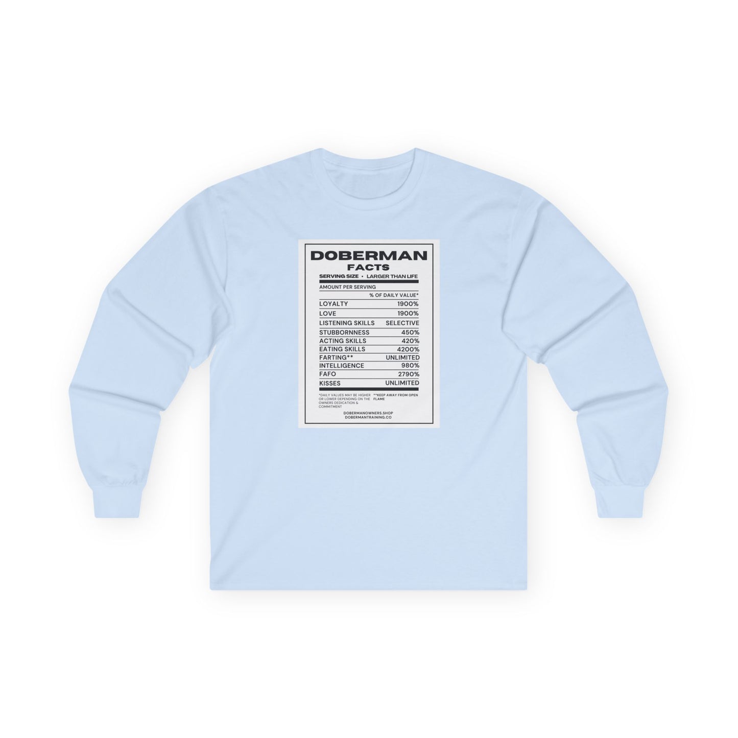 Doberman Facts 1 Unisex Ultra Cotton Long Sleeve Tee