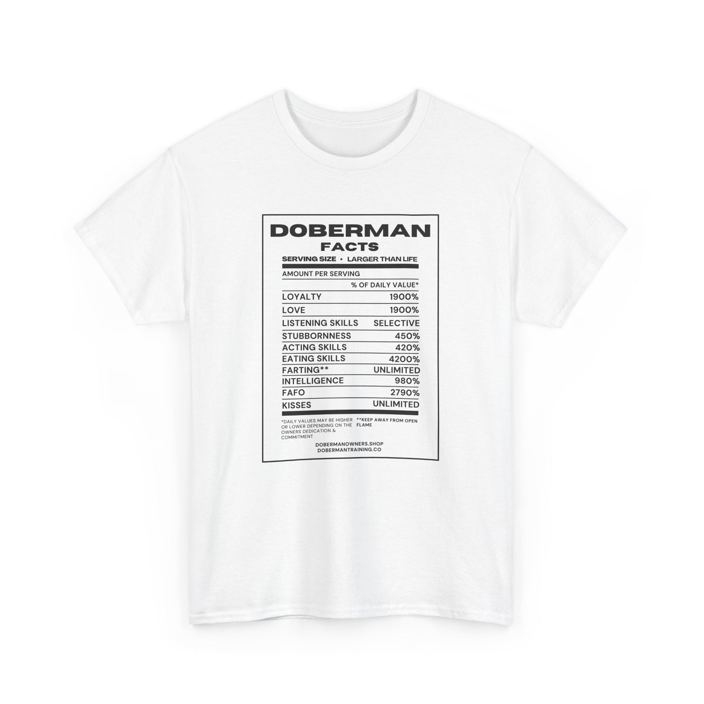 Doberman Facts 1 Unisex Heavy Cotton Tee