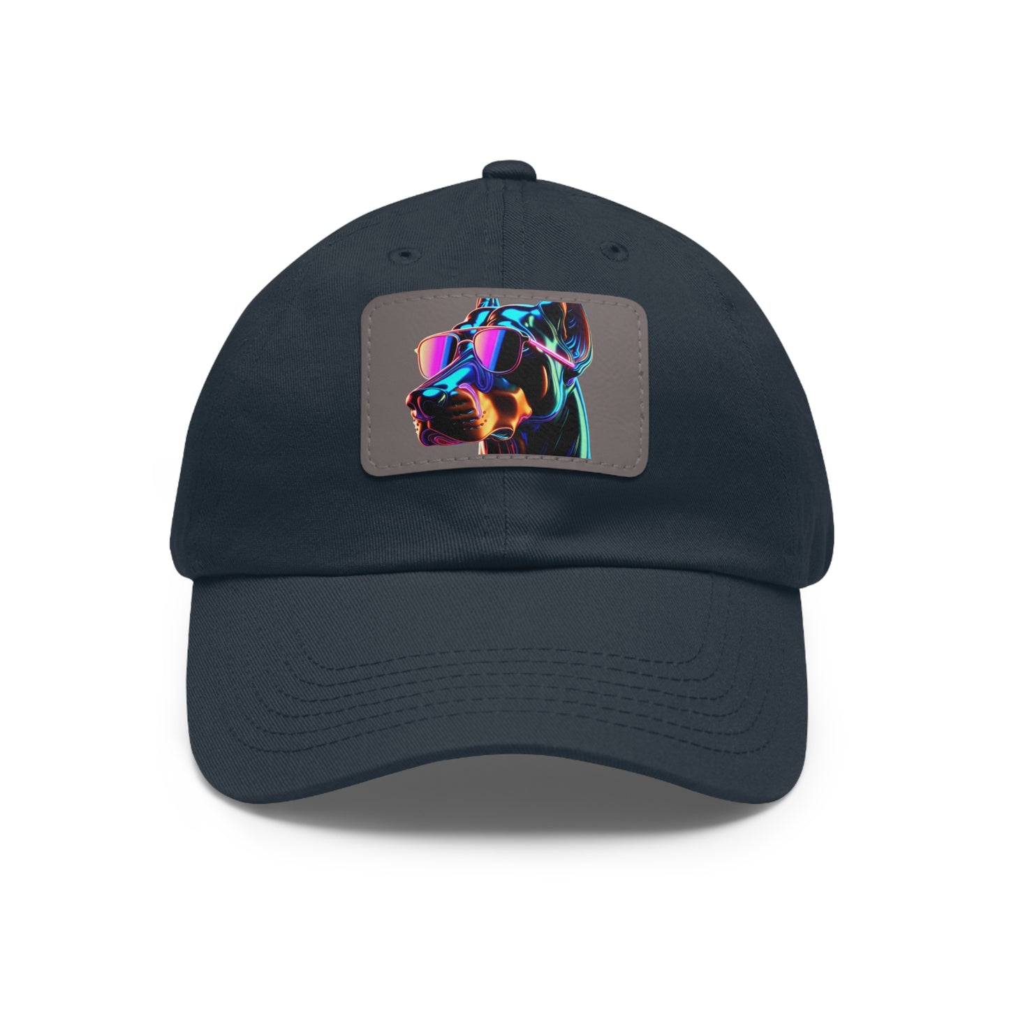 Doberman Stunna 1 Dad Hat with Leather Patch (Rectangle)