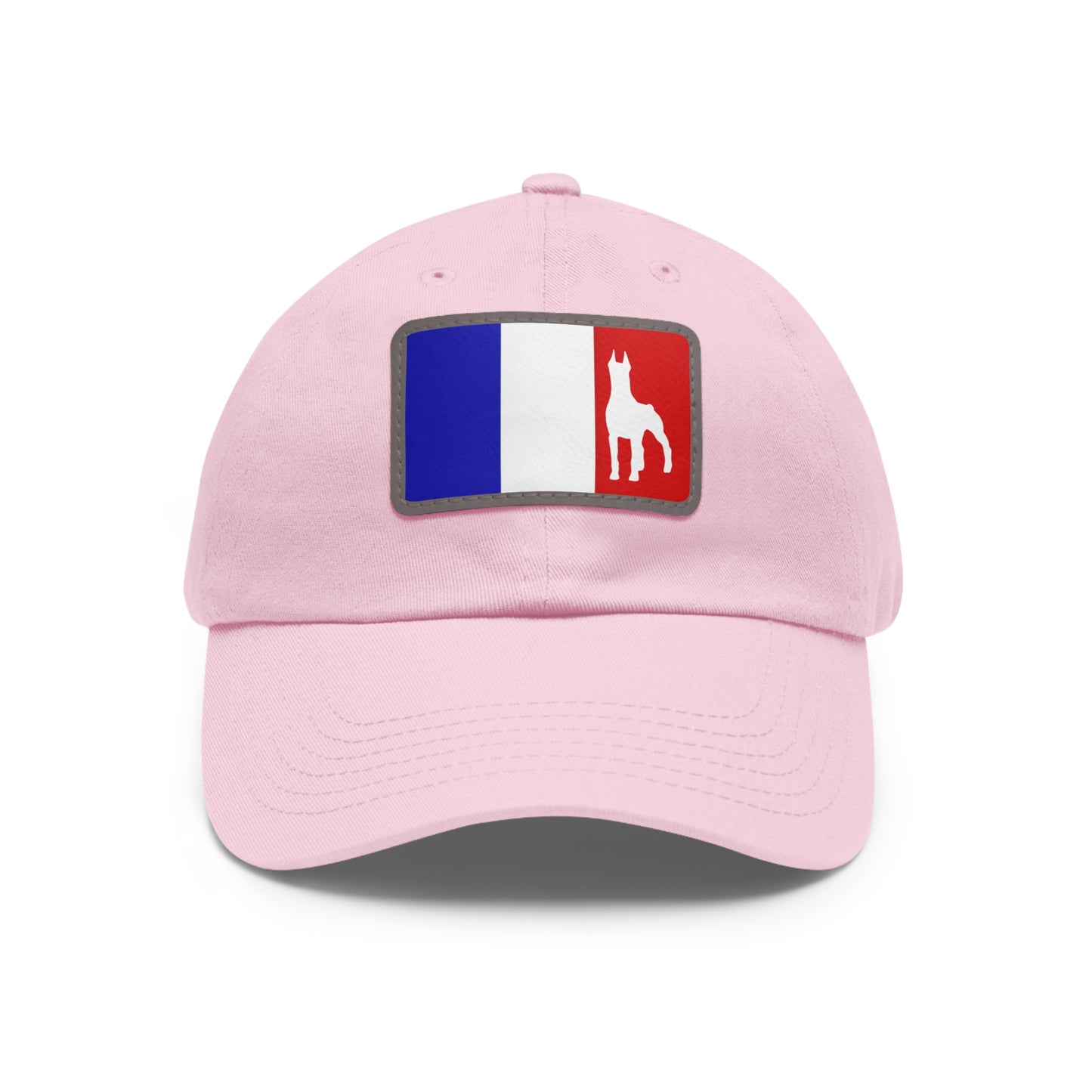 Doberman France Protect 1 Dad Hat with Leather Patch (Rectangle)