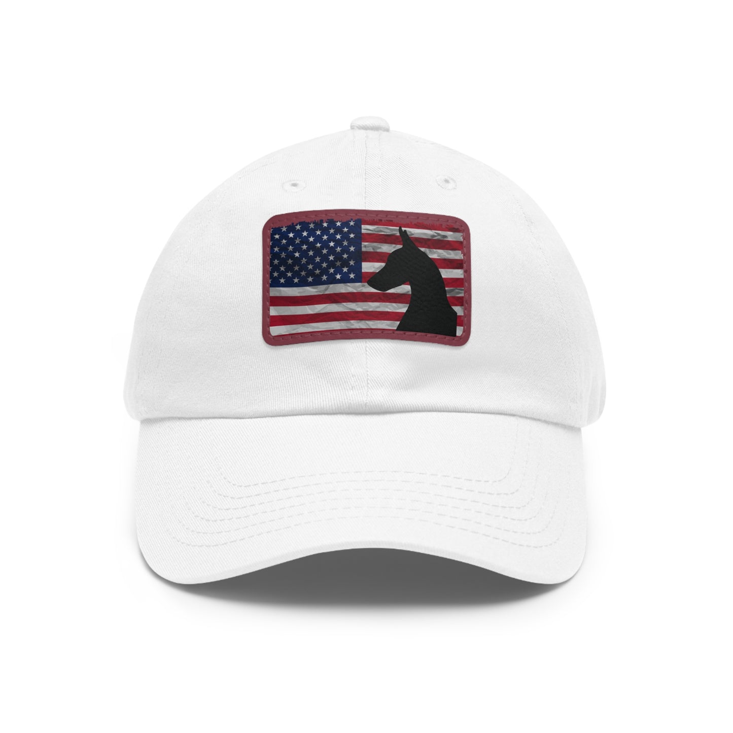 USA 1 Dad Hat with Leather Patch (Rectangle)