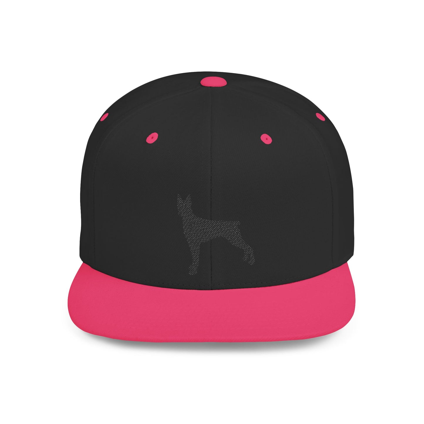 Custom Dog Silhouette Flat Bill Snapback Cap - Stylish Pet Lover Hat