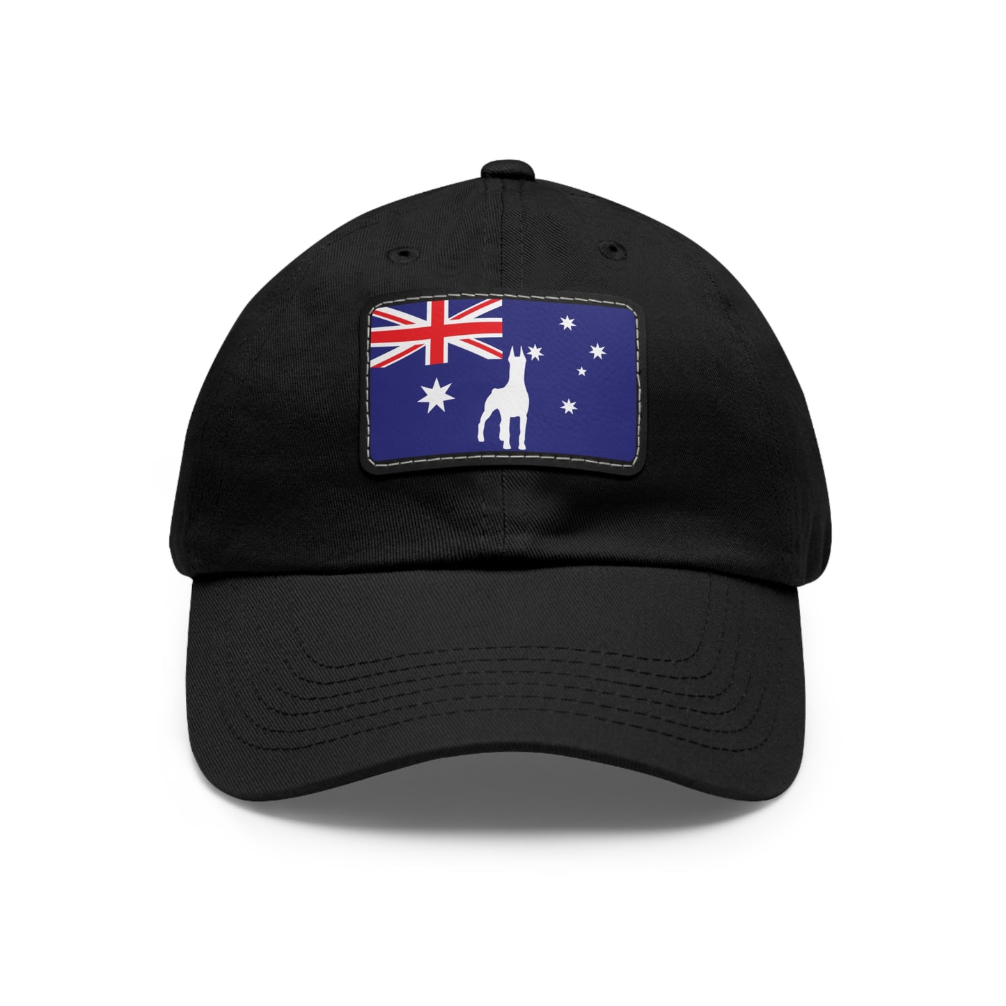 Doberman Australia Protect 1 Dad Hat with Leather Patch (Rectangle)