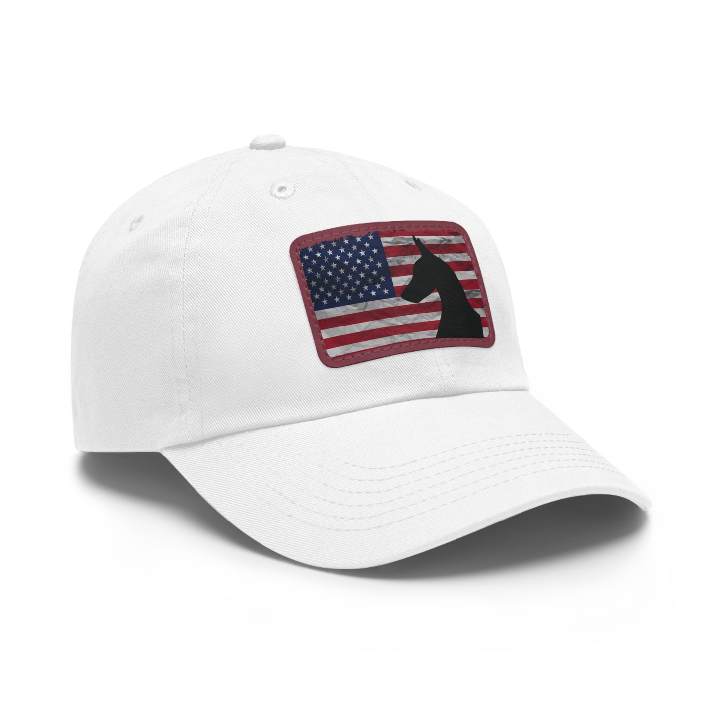 USA 1 Dad Hat with Leather Patch (Rectangle)