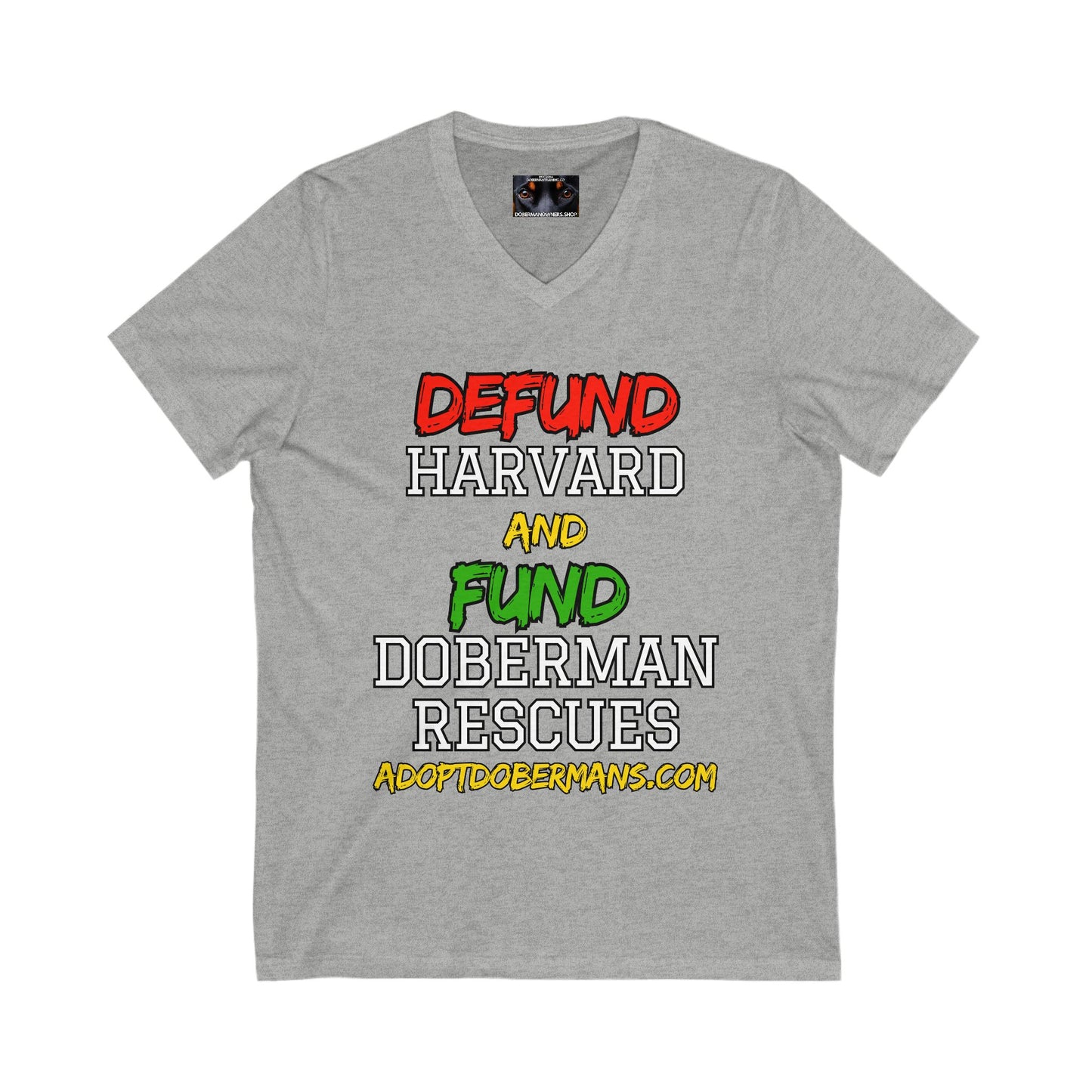 Adopt support 1 Private Label Unisex Jersey Short Sleeve V-Neck Tee