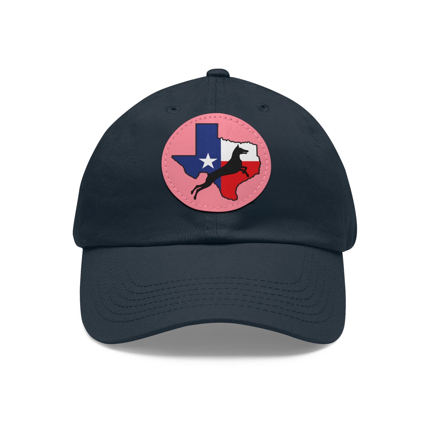 Texas 1 Dad Hat with Leather Patch (Round)