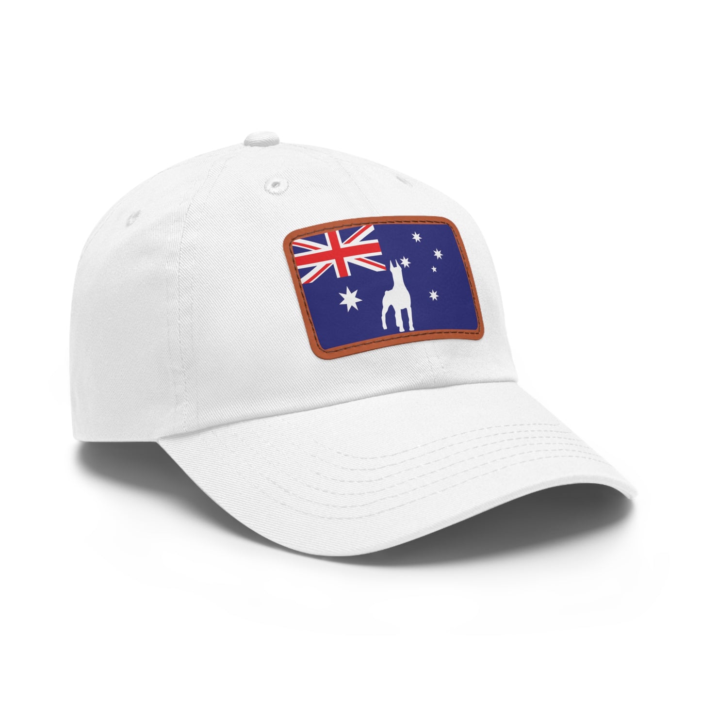 Doberman Australia Protect 1 Dad Hat with Leather Patch (Rectangle)