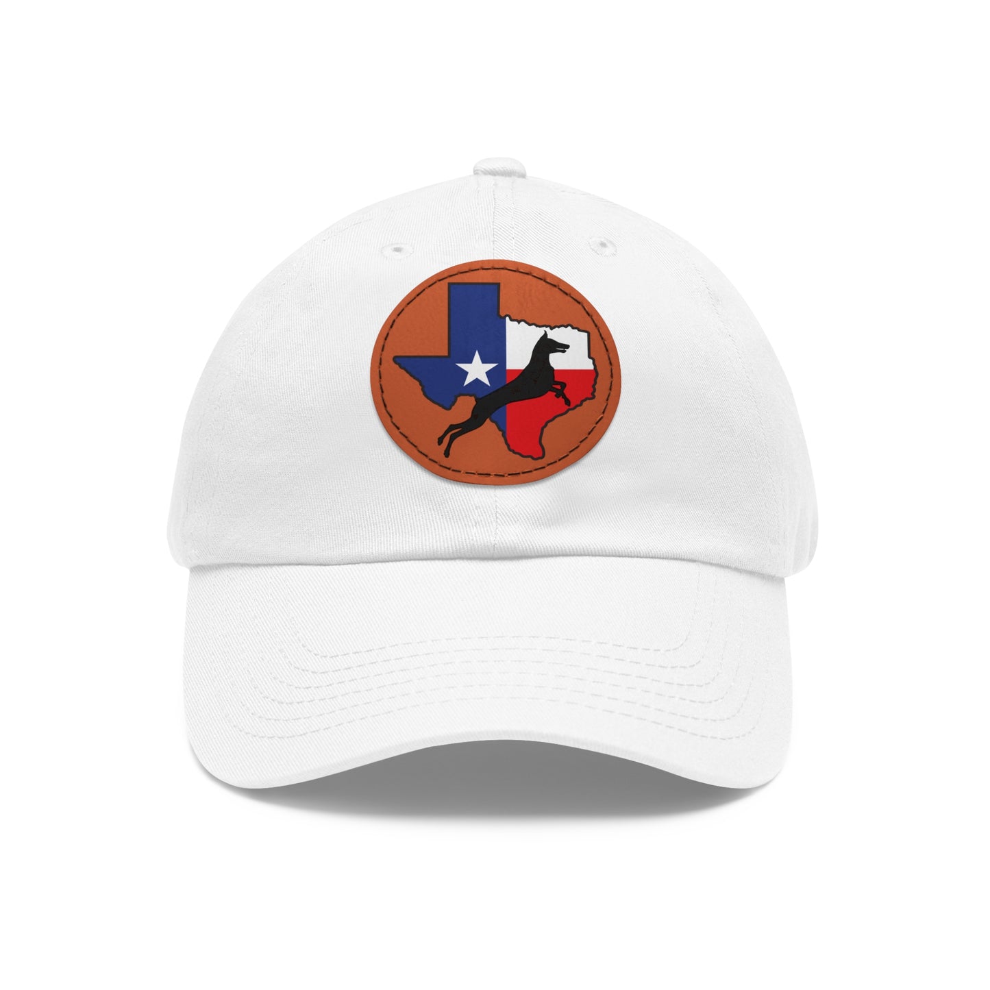 Texas 1 Dad Hat with Leather Patch (Round)