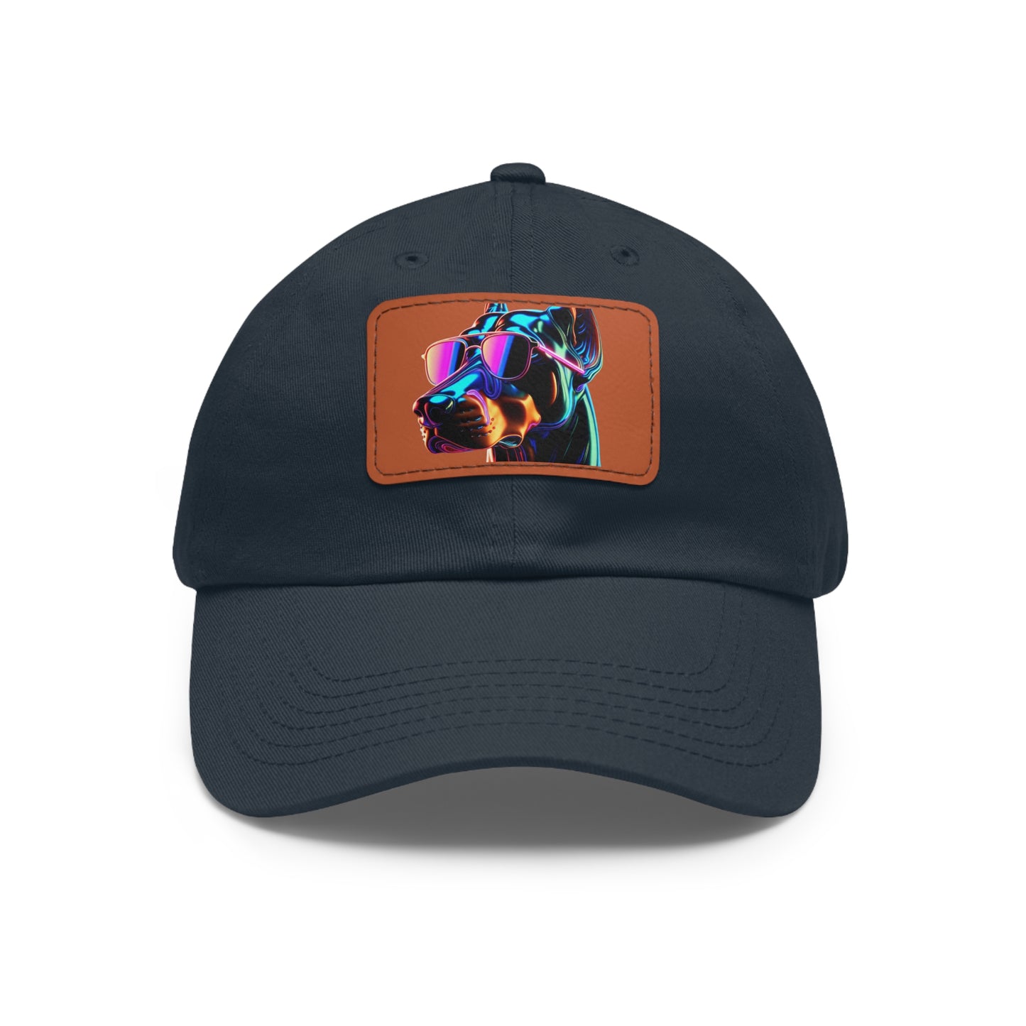 Doberman Stunna 1 Dad Hat with Leather Patch (Rectangle)
