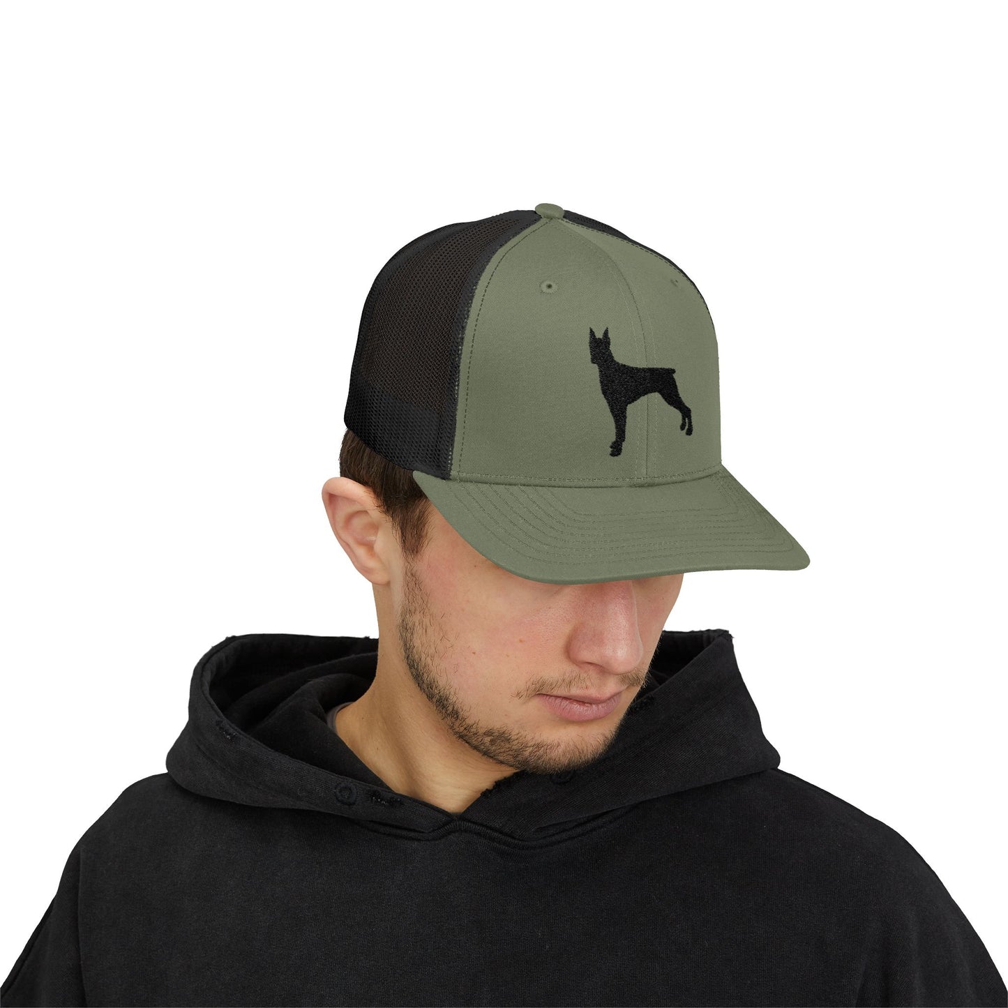 Doberman 1 Silhouette Snapback Trucker Cap