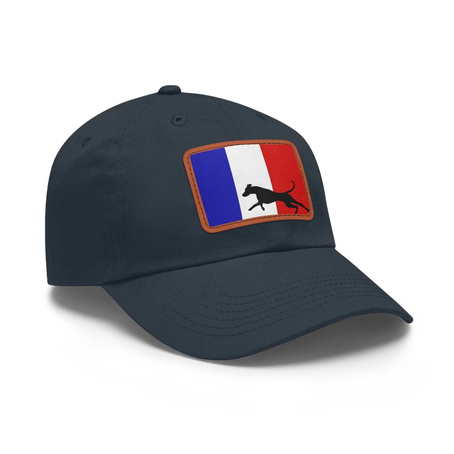 Doberman France Protect 2 Dad Hat with Leather Patch (Rectangle)