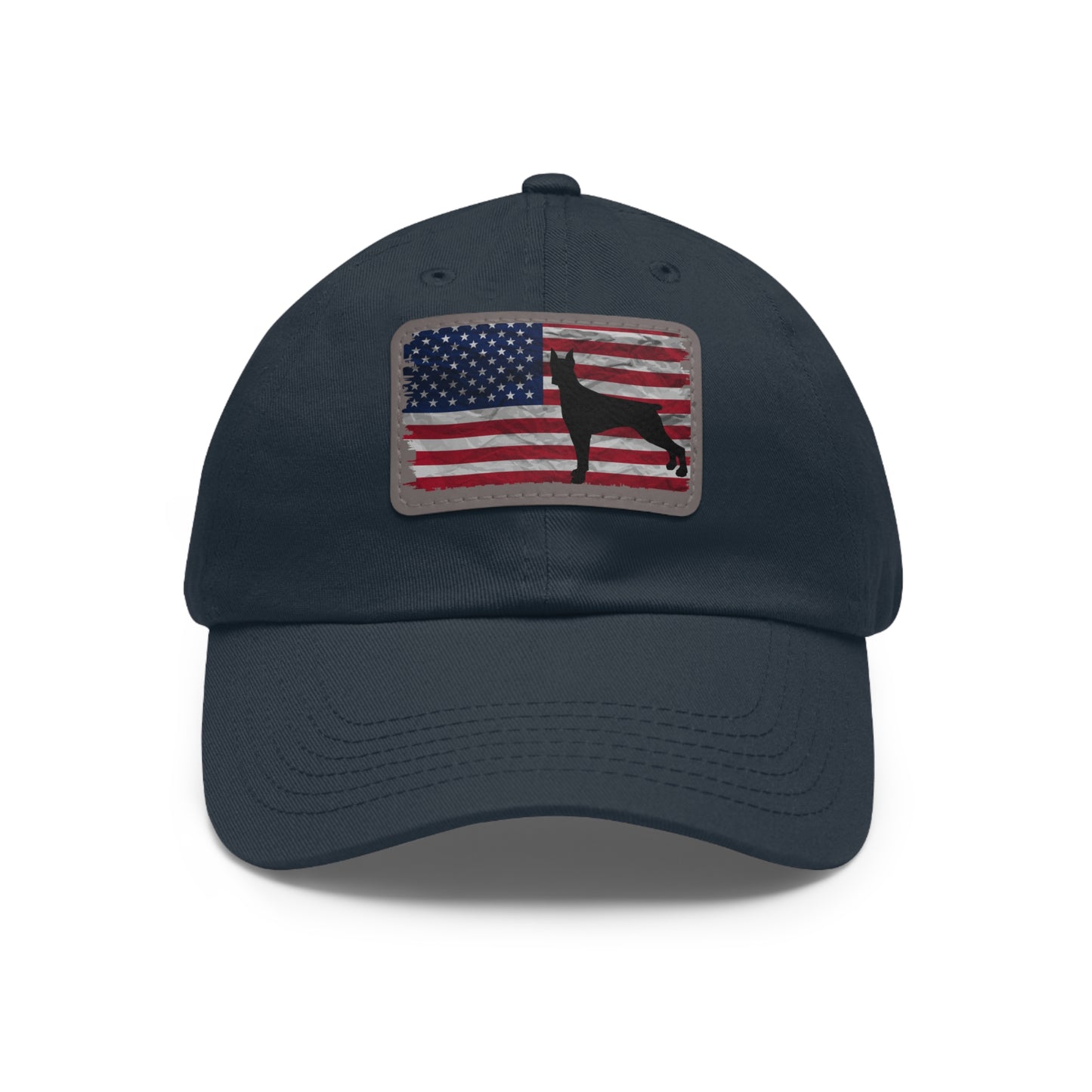USA 2 Dad Hat with Leather Patch (Rectangle)