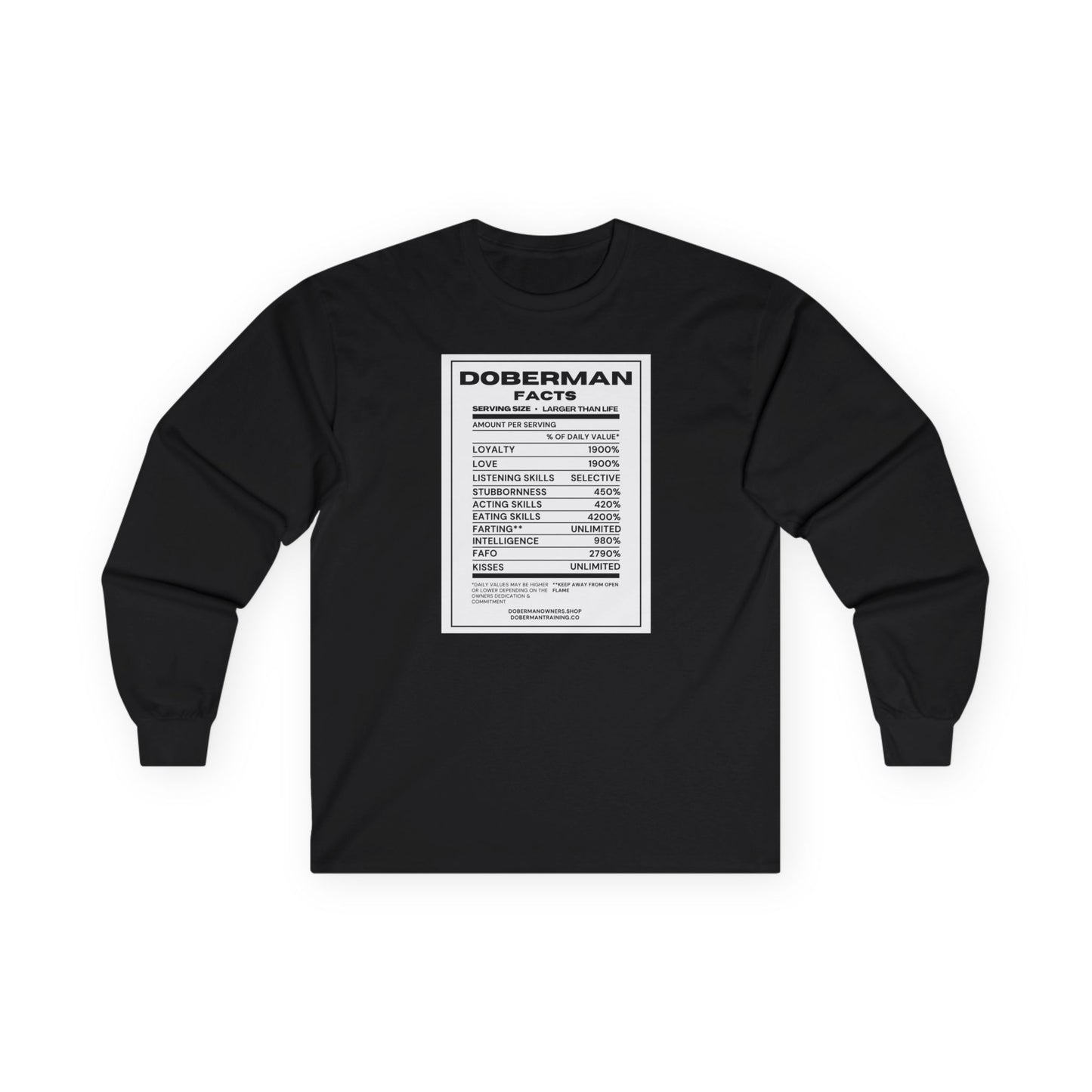 Doberman Facts 1 Unisex Ultra Cotton Long Sleeve Tee