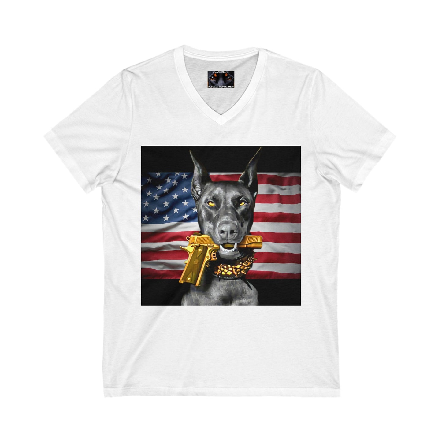 USA 2 Private Label Unisex Jersey Short Sleeve V-Neck Tee