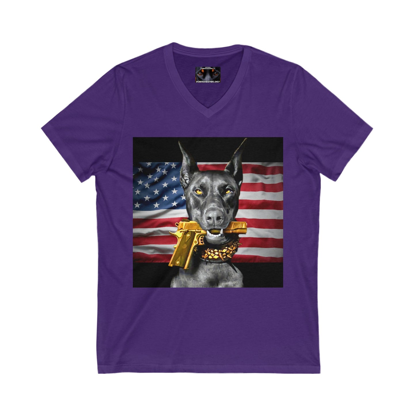 USA 2 Private Label Unisex Jersey Short Sleeve V-Neck Tee