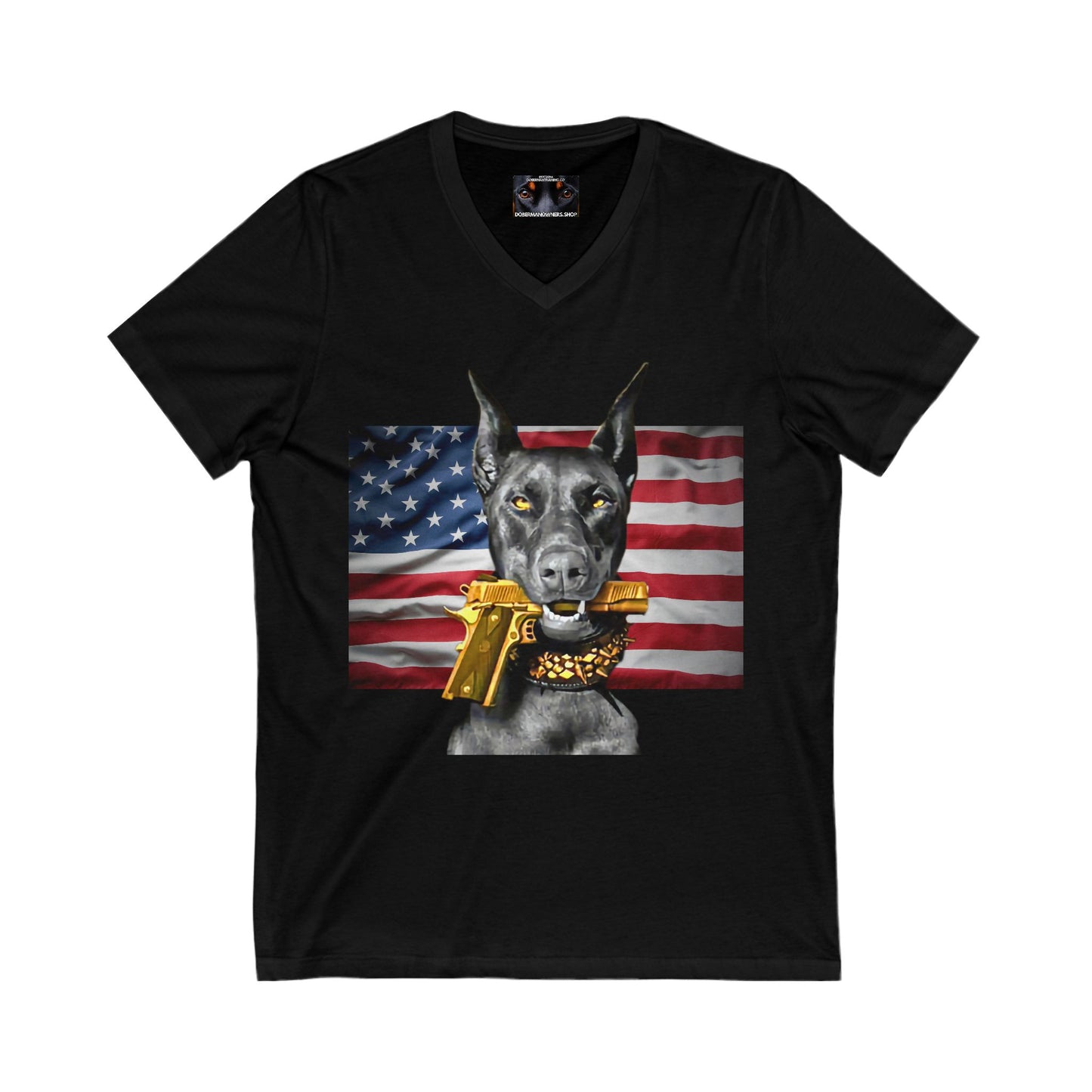 USA 2 Private Label Unisex Jersey Short Sleeve V-Neck Tee