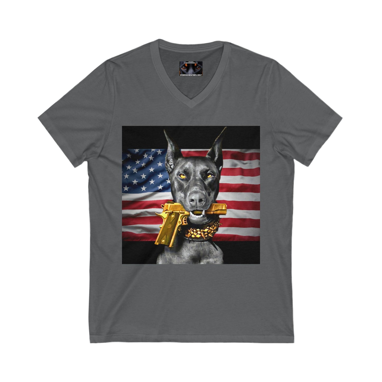 USA 2 Private Label Unisex Jersey Short Sleeve V-Neck Tee