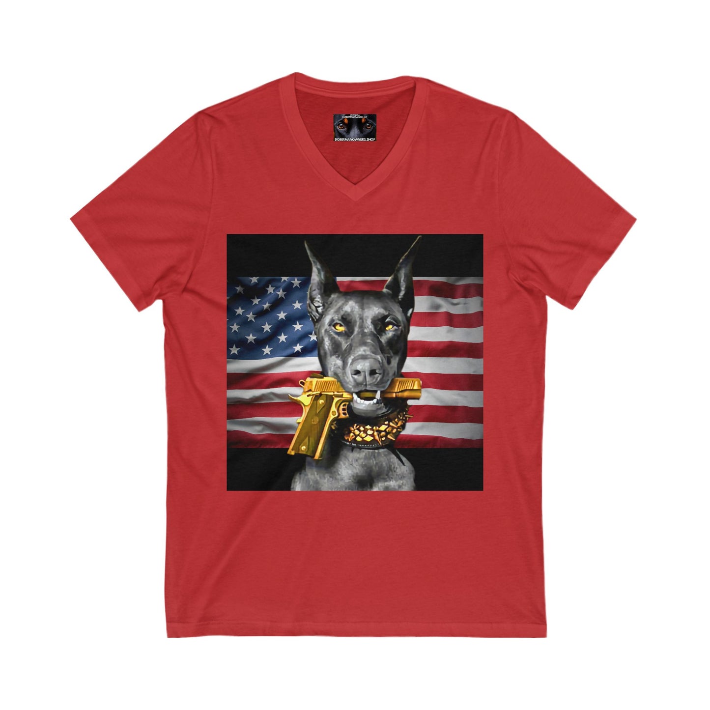 USA 2 Private Label Unisex Jersey Short Sleeve V-Neck Tee