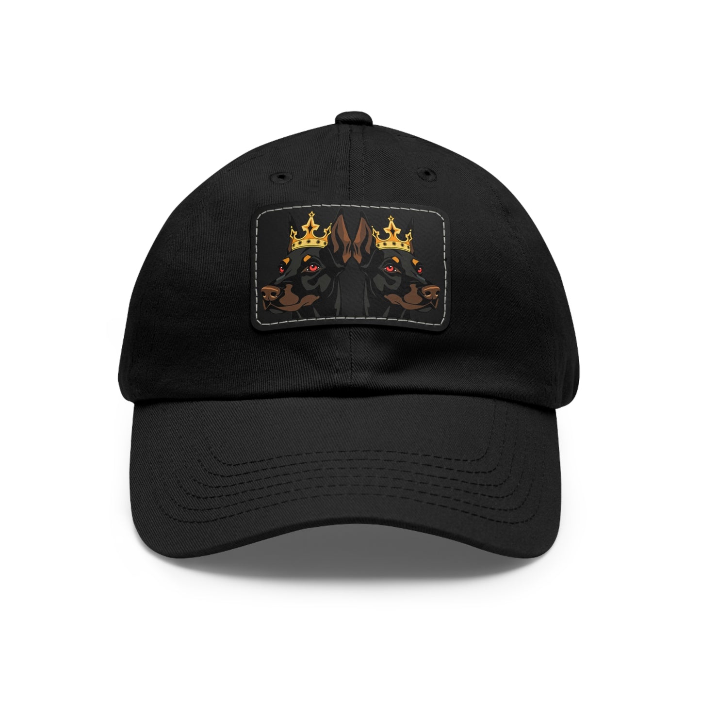 Crown 1 Dad Hat with Leather Patch (Rectangle)