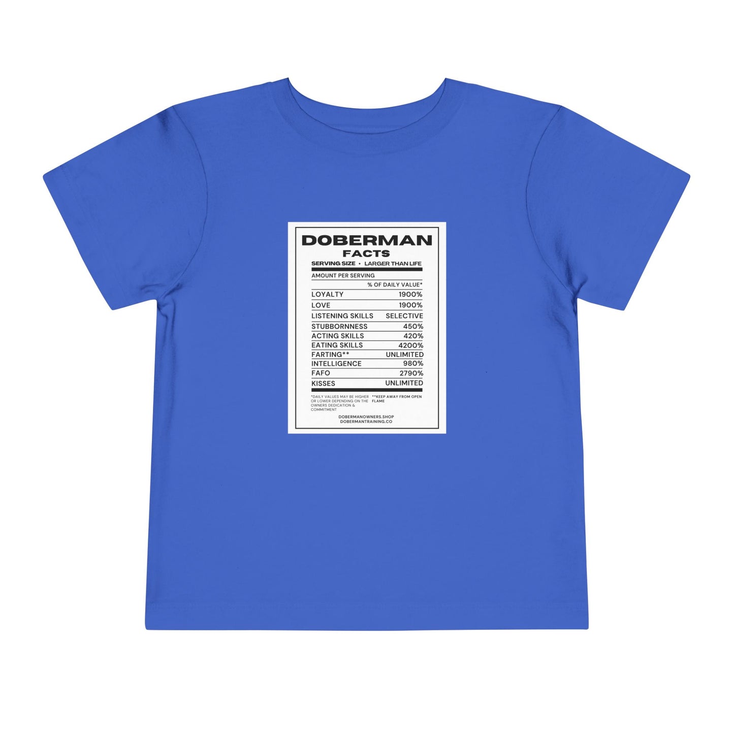 Doberman Facts 1 Toddler Short Sleeve Tee