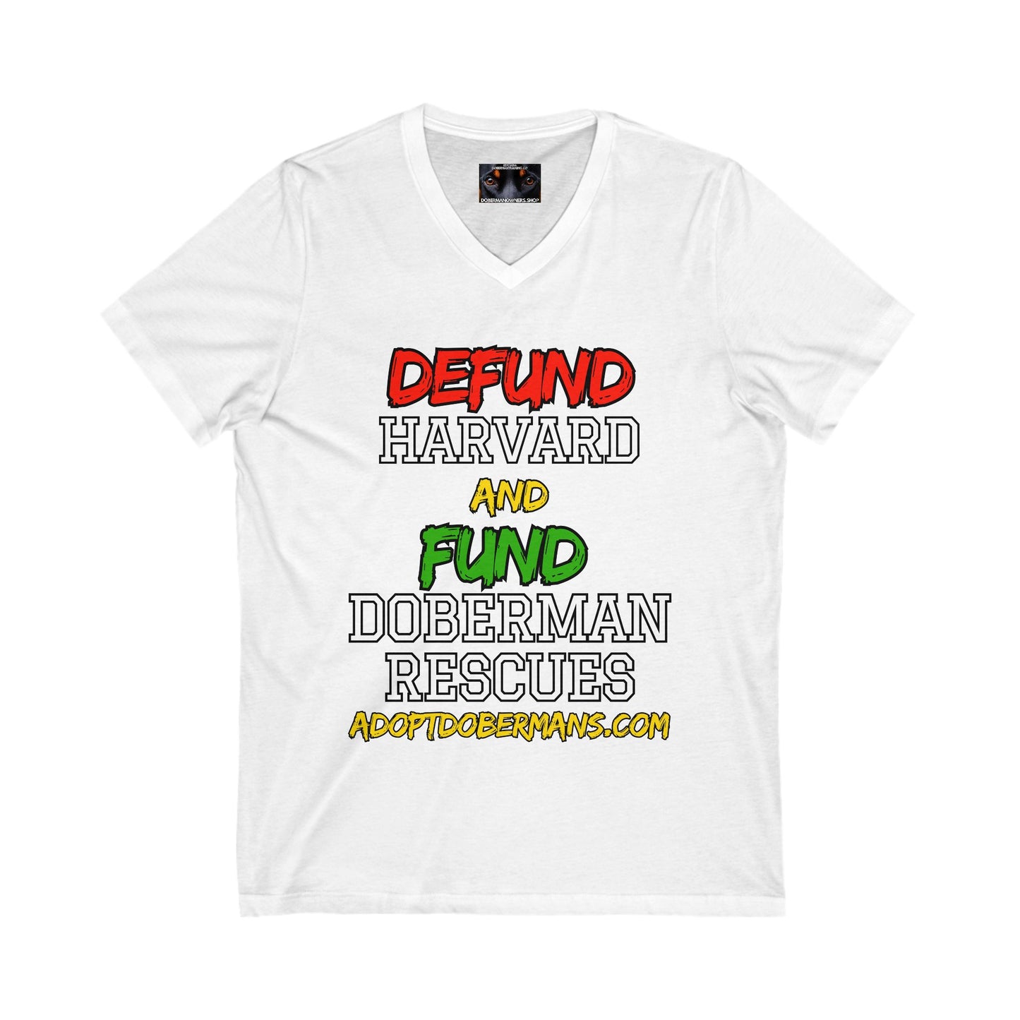 Adopt support 1 Private Label Unisex Jersey Short Sleeve V-Neck Tee