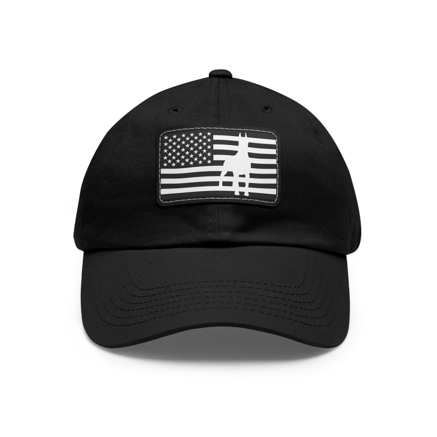 Doberman Protect 1 Dad Hat with Leather Patch (Rectangle)