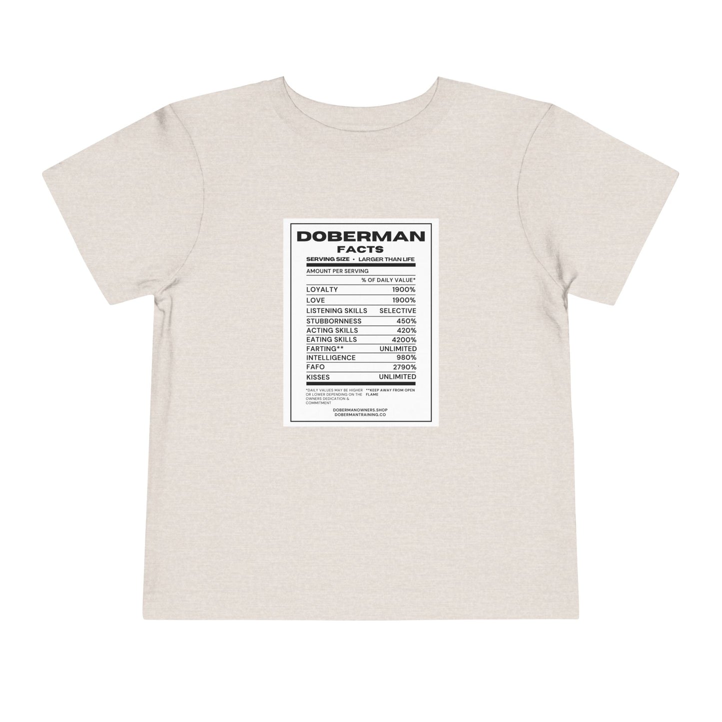 Doberman Facts 1 Toddler Short Sleeve Tee