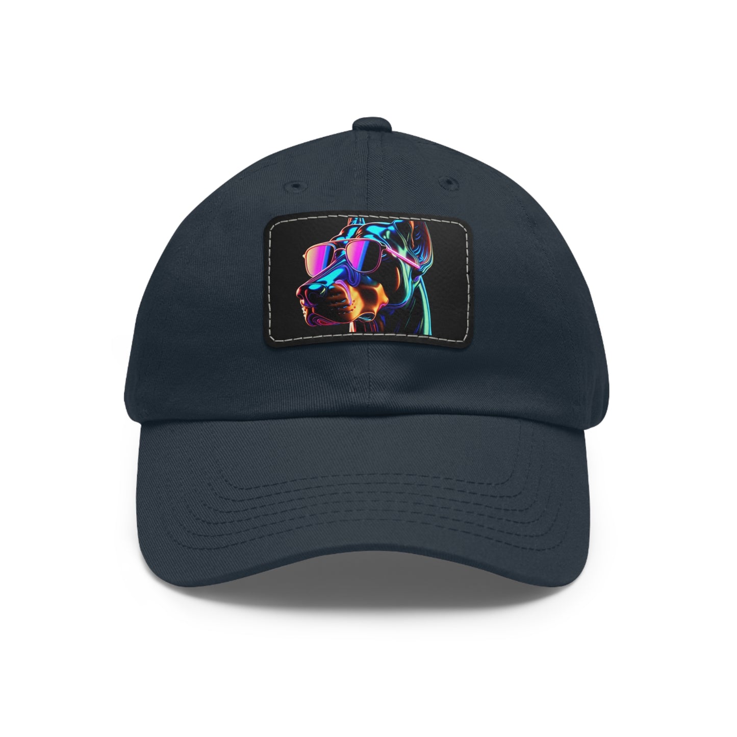 Doberman Stunna 1 Dad Hat with Leather Patch (Rectangle)