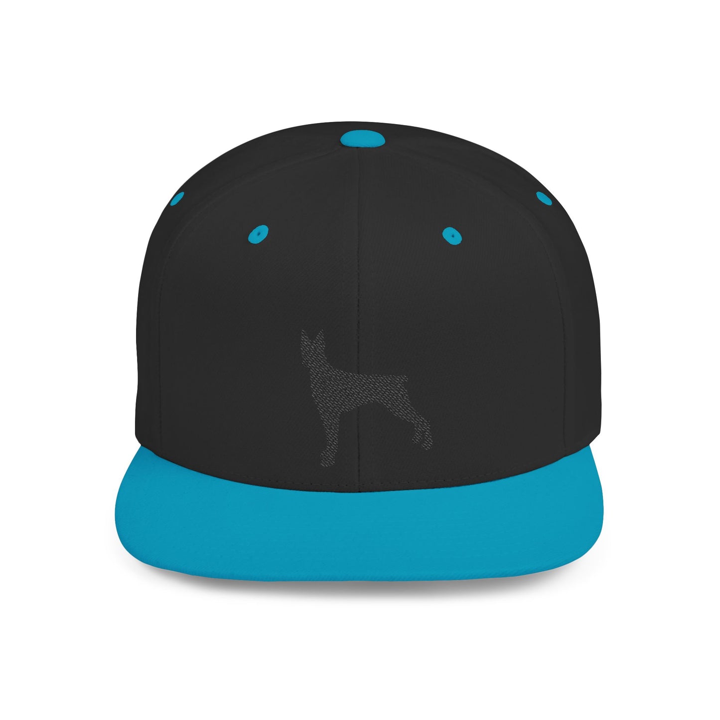 Custom Dog Silhouette Flat Bill Snapback Cap - Stylish Pet Lover Hat