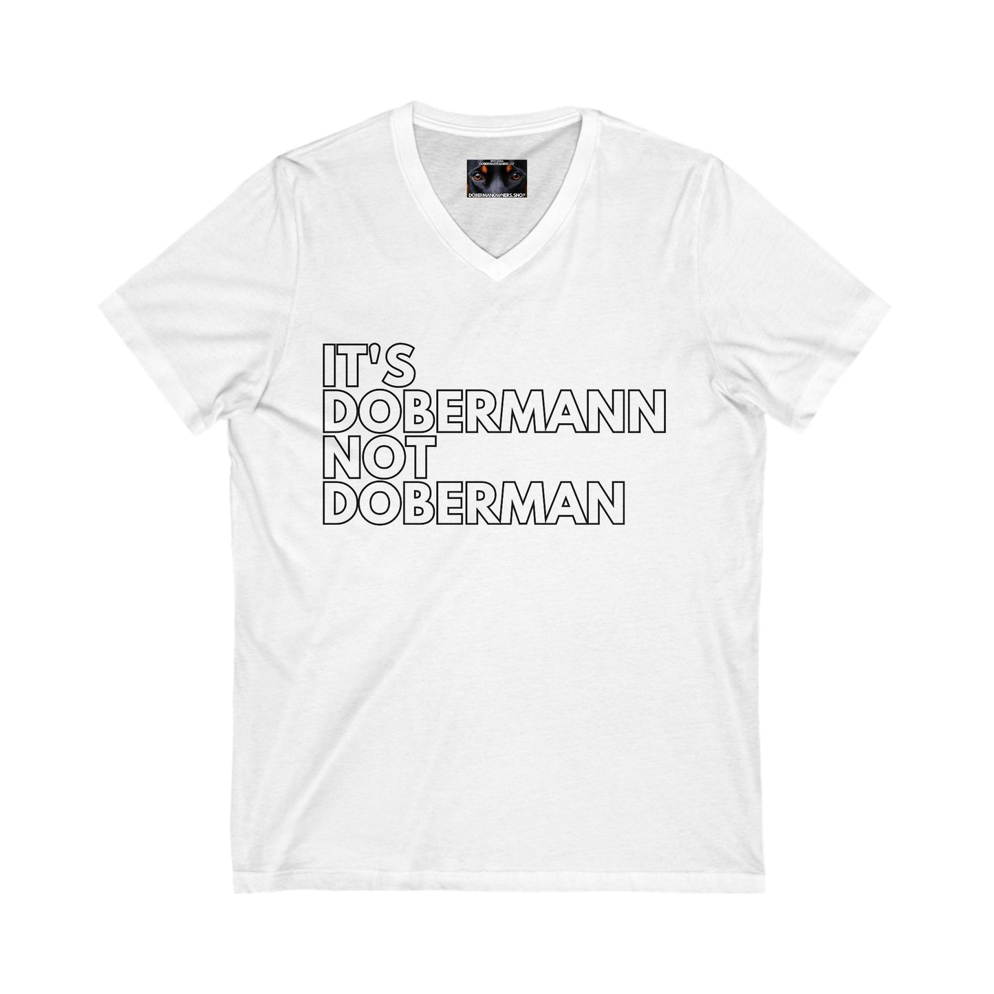 It's Dobermann 1 Private Label Unisex Jersey Short Sleeve V-Neck Tee