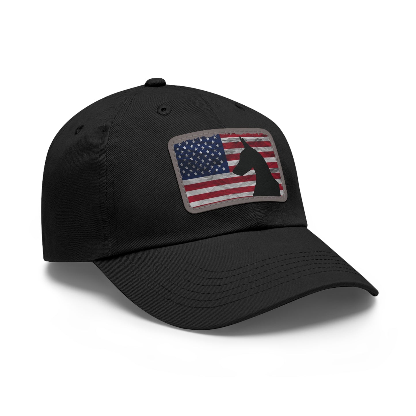 USA 1 Dad Hat with Leather Patch (Rectangle)