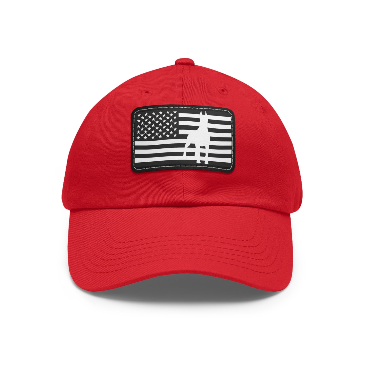 Doberman Protect 1 Dad Hat with Leather Patch (Rectangle)