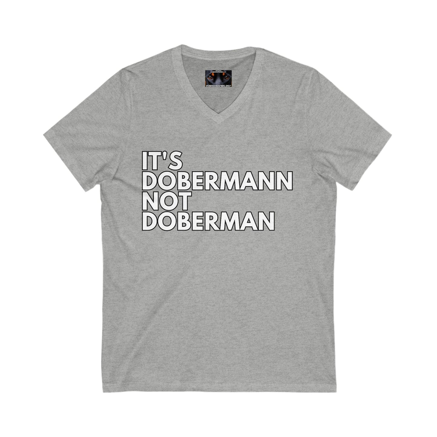 It's Dobermann 1 Private Label Unisex Jersey Short Sleeve V-Neck Tee
