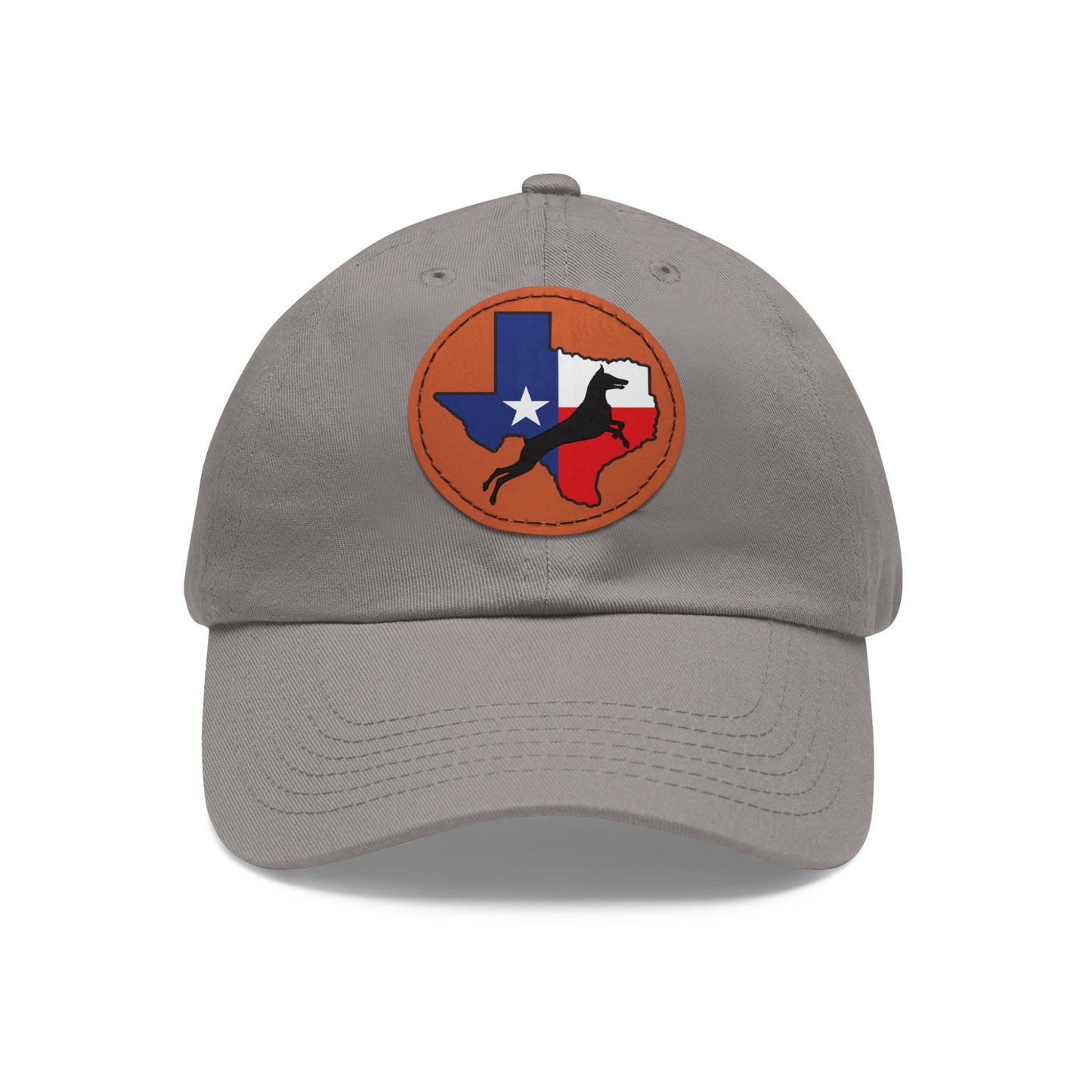Texas 1 Dad Hat with Leather Patch (Round)
