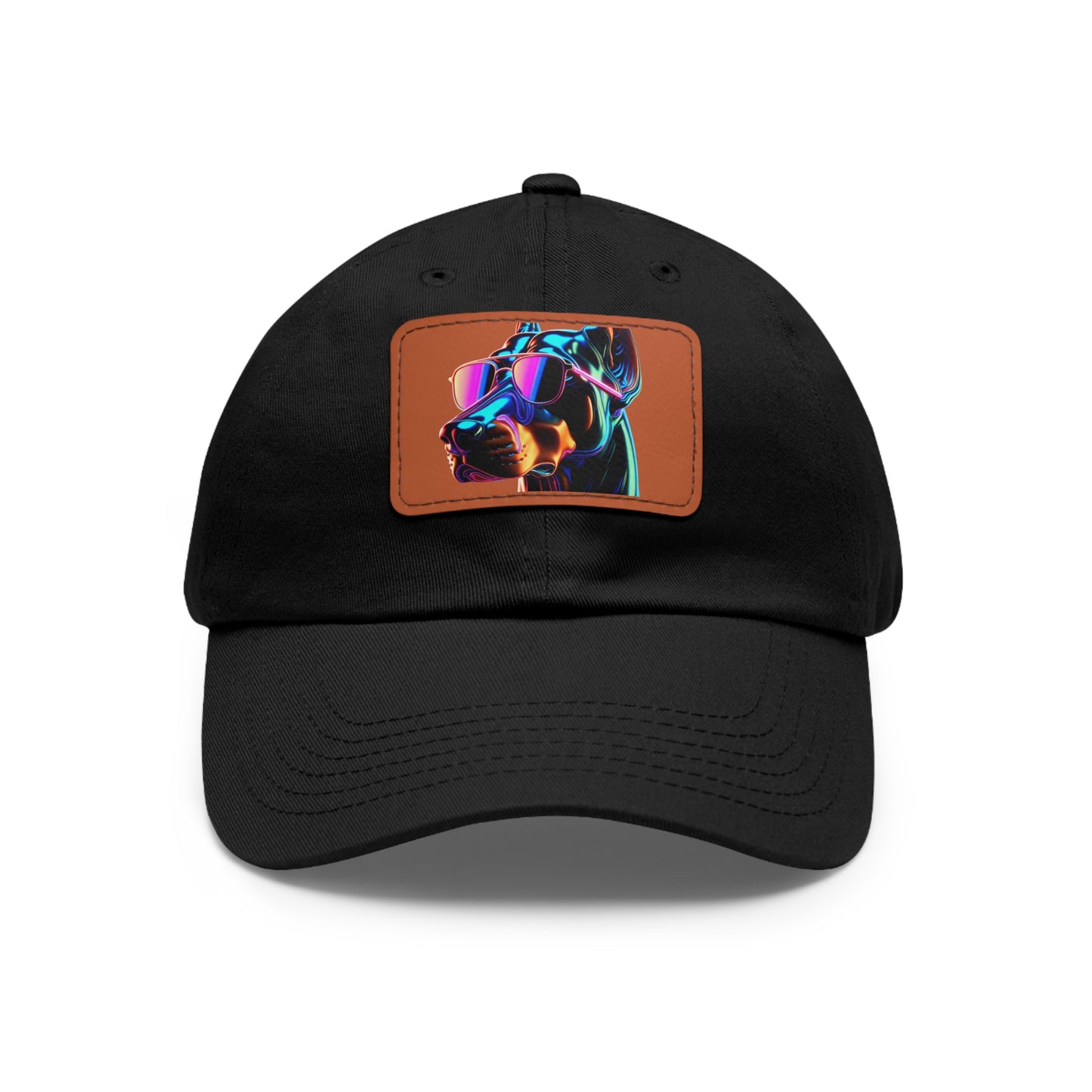 Doberman Stunna 1 Dad Hat with Leather Patch (Rectangle)