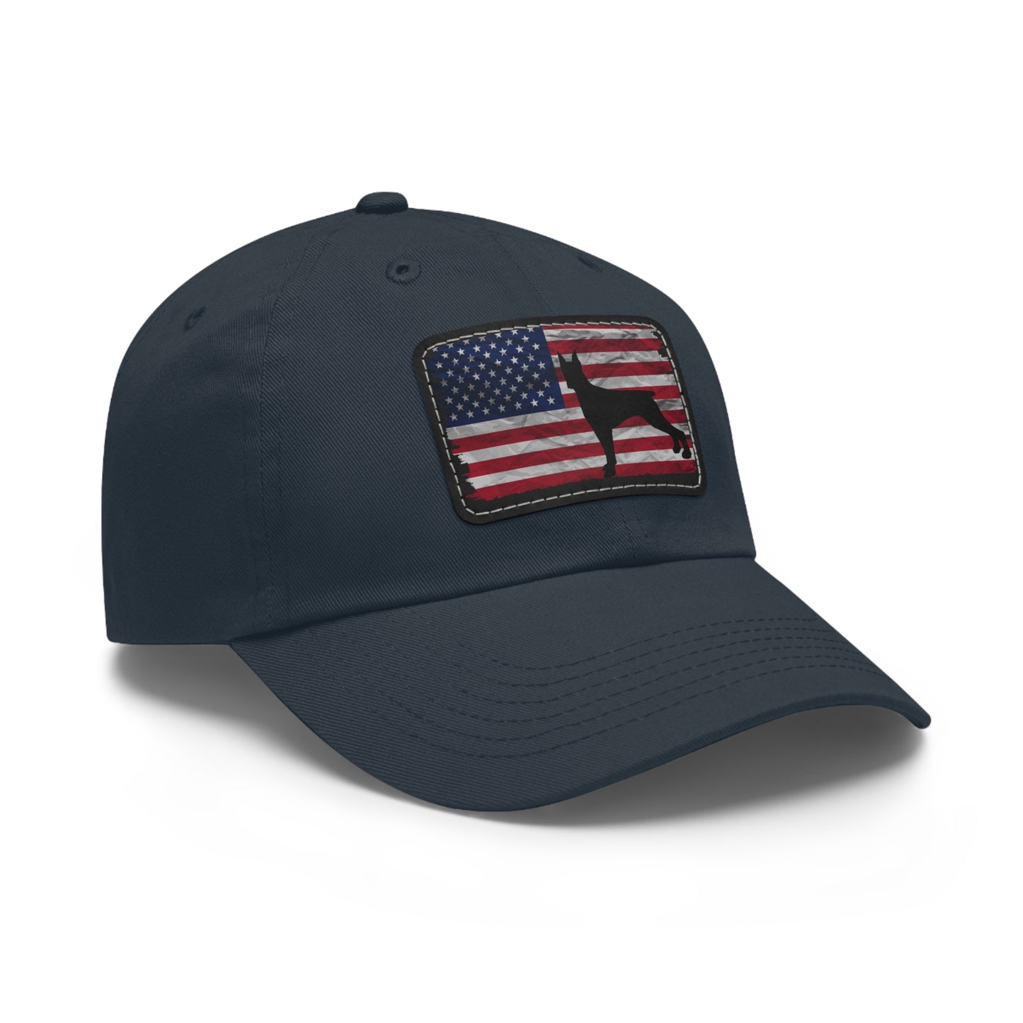 USA 2 Dad Hat with Leather Patch (Rectangle)
