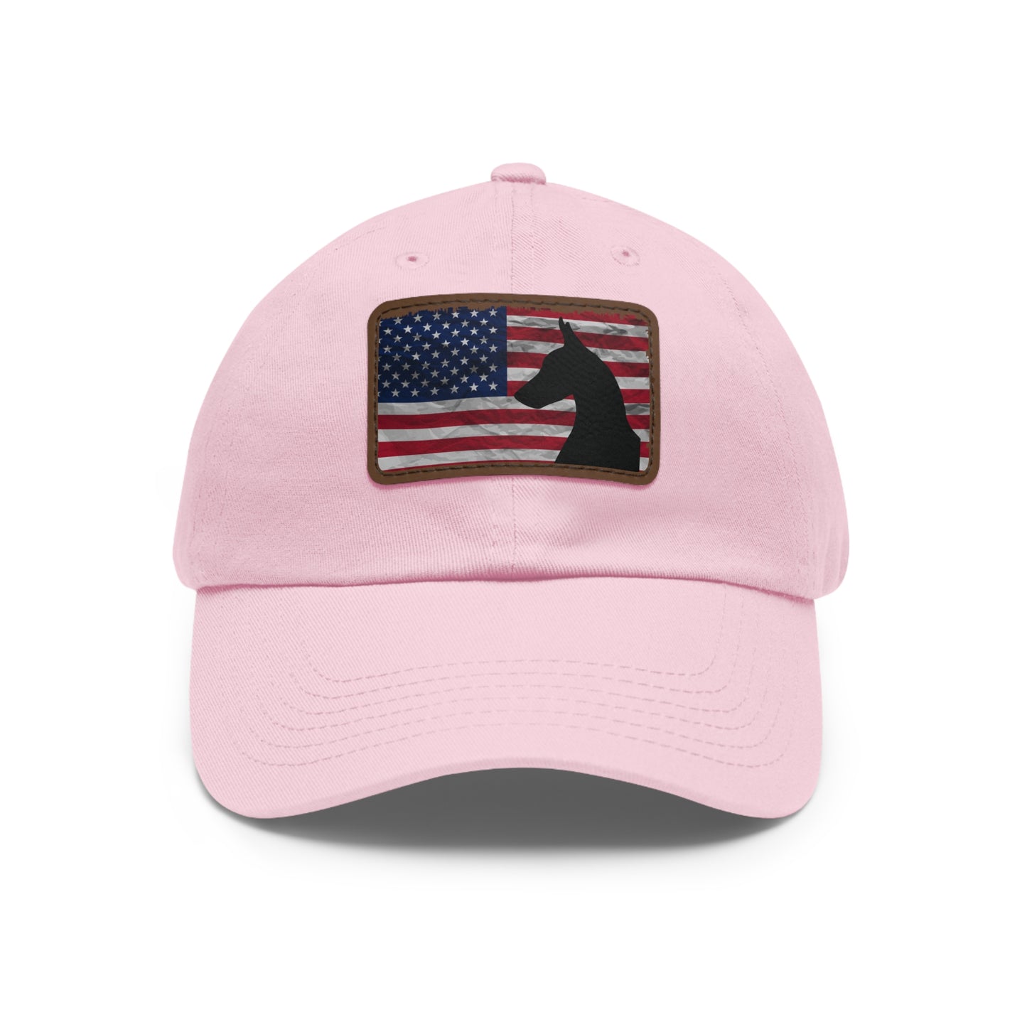 USA 1 Dad Hat with Leather Patch (Rectangle)
